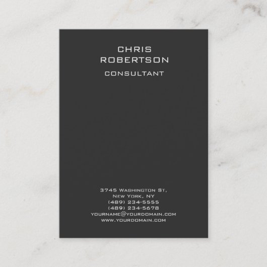 Chubby Gray Vertical Standardモダン名刺 名刺 (正面)