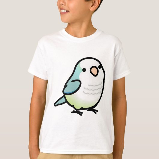 Chubby Green Turquoise Quaker Parrot Tシャツ (正面)