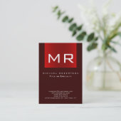 Chubby Monogram Brown Red Clean名刺 名刺 (スタンド正面)