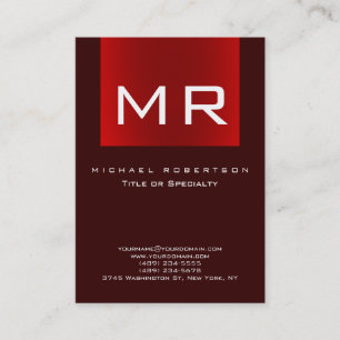 Chubby Monogram Brown Red Clean名刺 名刺