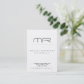 Chubby Monogram White Cleanモダン Business Card 名刺 (スタンド正面)