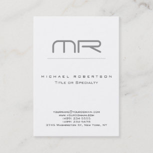 Chubby Monogram White Cleanモダン Business Card 名刺