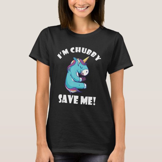 Chubby Save Me Animal Rights Rhinoceros Unicorn Rh Tシャツ (正面)