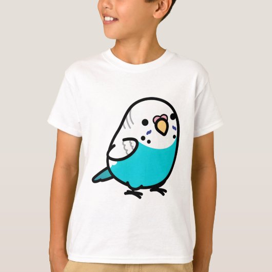 Chubby Skyblue Budgie Tシャツ (正面)