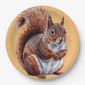 chubby squirrel safari Wild jungle Birthday Party ペーパープレート (正面)