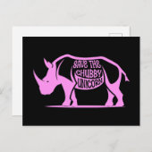 Chuby Unicorn救、ワールドRhino Day ポストカード (正面/裏面)