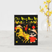 Chuc Mung Nam Moi Binh Ngo Tet 2026 Vietnamese Gir カード (黄色い花)