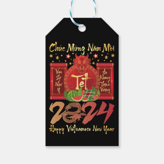 Chuc Mung Nam Moi Happy Vietnam New Year 2024 ギフトタグ (正面)