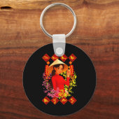 Chuc Mung Nam Moi Tet Binh Ngo 2026 Vietnamese Gir キーホルダー (正面)