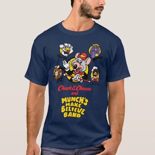 Chuck E Cheese and Munchs Make Believe Band 1989 f Tシャツ (正面)