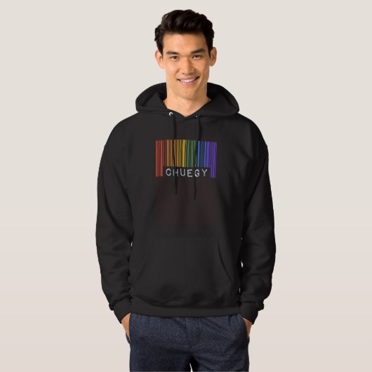 Chuegy Gay Pride Flag Barcode LGBTQ  Joke Slang パーカ (正面フル)