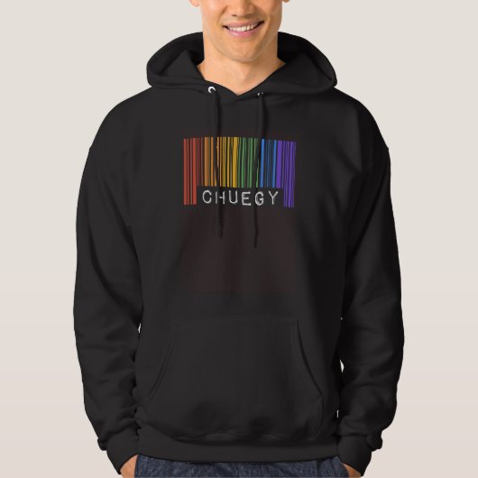 Chuegy Gay Pride Flag Barcode LGBTQ Joke Slang パーカ (正面)