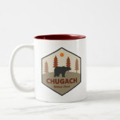 Chugach National Forest Alaska Bear ツートーンマグカップ (左)