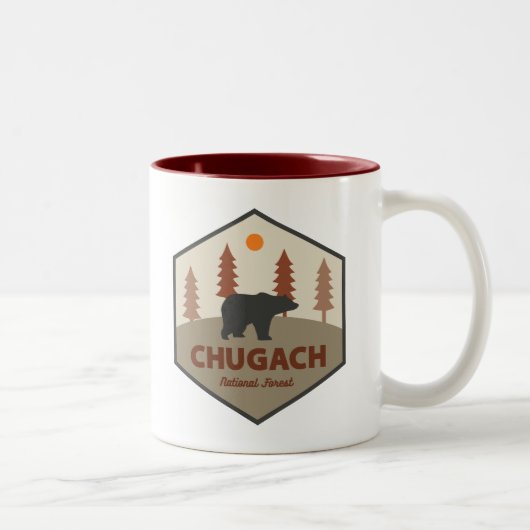 Chugach National Forest Alaska Bear ツートーンマグカップ (右)