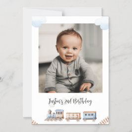 Chugga 2つの写真の誕生日挨拶 マグネット招待状