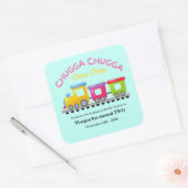 Chugga Choo Trainをテーマにした漫画2回目の誕生日 スクエアシール (封筒)