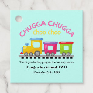 Chugga Choo Trainをテーマにした漫画2回目の誕生日 フェイバータグ