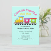 Chugga Choo Trainをテーマにした漫画2回目の誕生日 招待状 (スタンド正面)