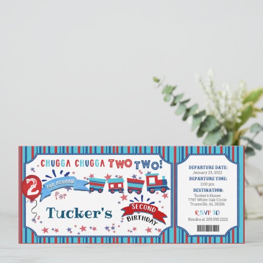 Chugga Chugga二つの誕生日パーティーの招待 セーブザデート (スタンド正面)