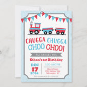 Chugga Chugga Choo Choo Birthday Party Invitation 招待状 (正面)