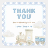 Chugga Chugga Train Birthday  スクエアシール (正面)