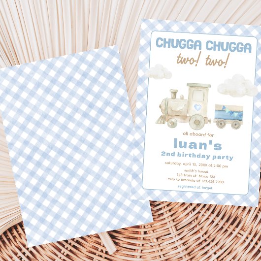 Chugga Chugga Train Birthday  招待状