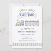 Chugga Chugga Two Two Train Second Birthday Invite 招待状 (正面)