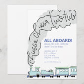 Chugga Chugga Two Two Train Second Birthday Party  招待状 (正面/裏面)