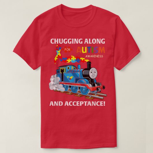Chugging Along Autism Awareness And Acceptance Aut Tシャツ (デザイン正面)