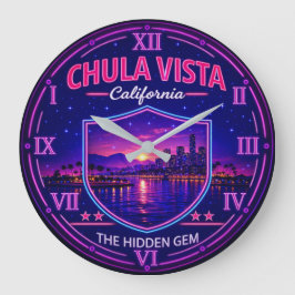 Chula Vista California Bayfront Neon ラージ壁時計