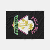 Chula Vista California Retro Vaporwave Beach  フリースブランケット (正面(横))