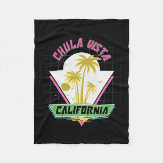 Chula Vista California Retro Vaporwave Beach  フリースブランケット
