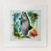 Chum salmon 240624AREF108 - Watercolor ジグソーパズル (横)