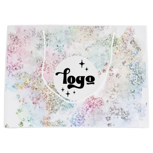 chunkyのロゴフェイクグリッターデザイン ラージペーパーバッグ (正面)