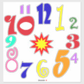 Chunkyカラフル予測できなおもしろい番号1 - 12 シール (シート)