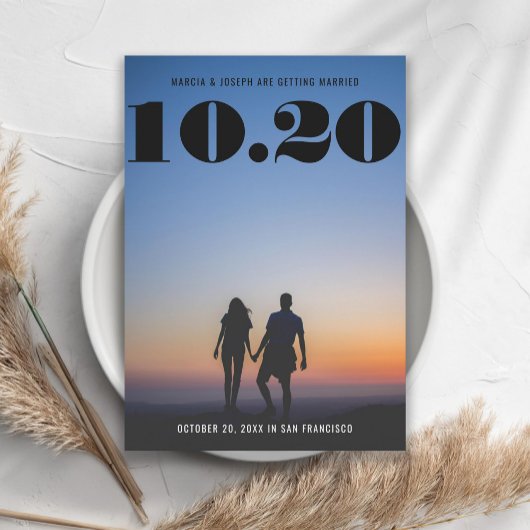 Chunky はっきりした Serifの結婚日付写真 セーブザデート