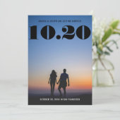 Chunky はっきりした Serifの結婚日付写真 セーブザデート (スタンド正面)