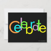 Chunky Block Colors 40th Birthdayパーティの招待状 招待状 (裏面)