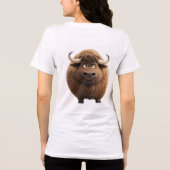 Chunky Cool Round Bull Tee | Cute Zodiac Ox Graphi トライブレンドＴシャツ (裏面)