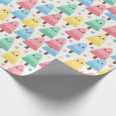 Chunky Kawaii Pastel Pine Trees Seamless Wrapping ラッピングペーパー (角)