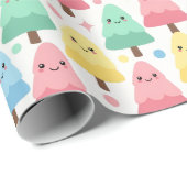 Chunky Kawaii Pastel Pine Trees Seamless Wrapping ラッピングペーパー (ロールコーナー)
