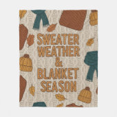 Chunky Knit Sweater Weather & Season Cozy  フリースブランケット (正面)