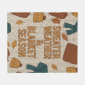 Chunky Knit Sweater Weather & Season Cozy  フリースブランケット (正面(横))