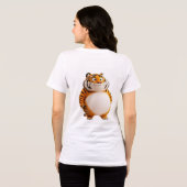 Chunky Orange Tiger Tee | Cute Round Zodiac Tiger  トライブレンドＴシャツ (裏面全面)