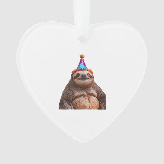 Chunky Sloth birthday party hat gift funny meme pr オーナメント (正面)