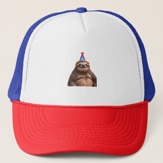 Chunky Sloth birthday party hat gift funny meme pr キャップ (正面)