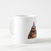 Chunky Sloth birthday party hat gift funny meme pr コーヒーマグカップ (正面左)