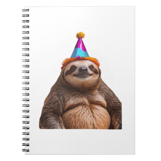 Chunky Sloth birthday party hat gift funny meme pr ノートブック (正面)