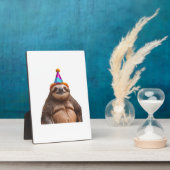 Chunky Sloth Geburtstagparty Hut Geschenk lustiger フォトプラーク (側面)