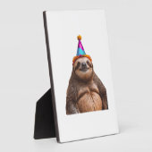 Chunky Sloth Geburtstagparty Hut Geschenk lustiger フォトプラーク (側面)
